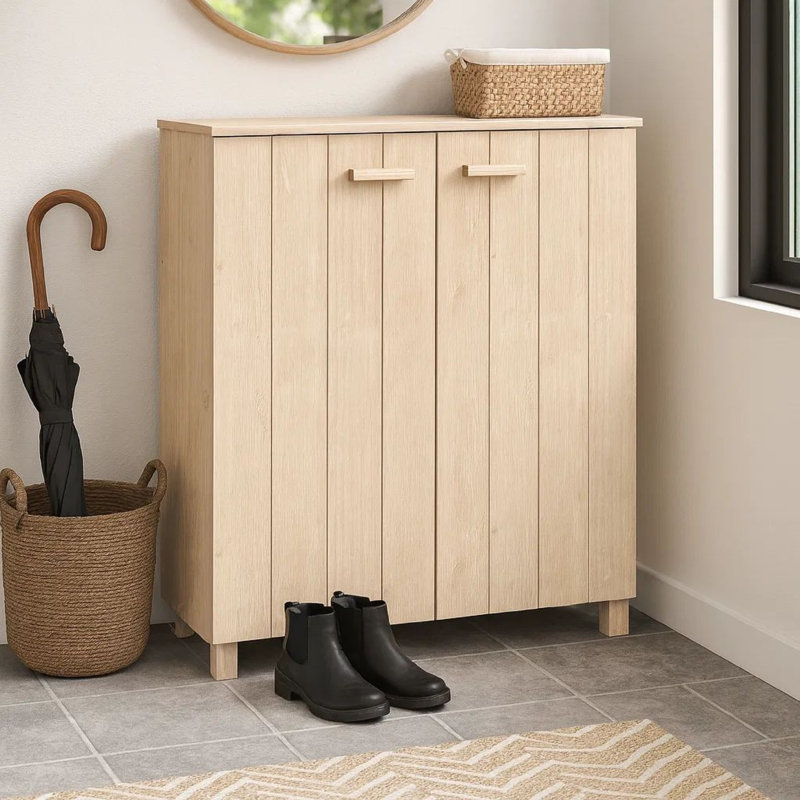 Armoire à chaussures avec rangement à 4 niveaux Hamar, Brun miel