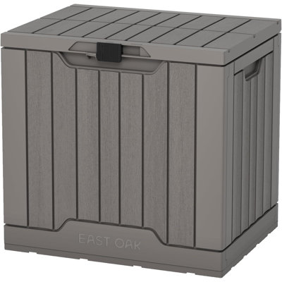 Kazoo 22.8'' W 31 Gallons Water Resistant Resin Lockable Deck Box in Deep Gray