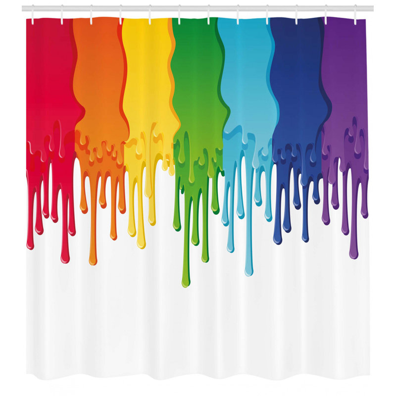Rideau de douche à peinture en arc de couleur arc-en-ciel, H 75 po x l 69 po
