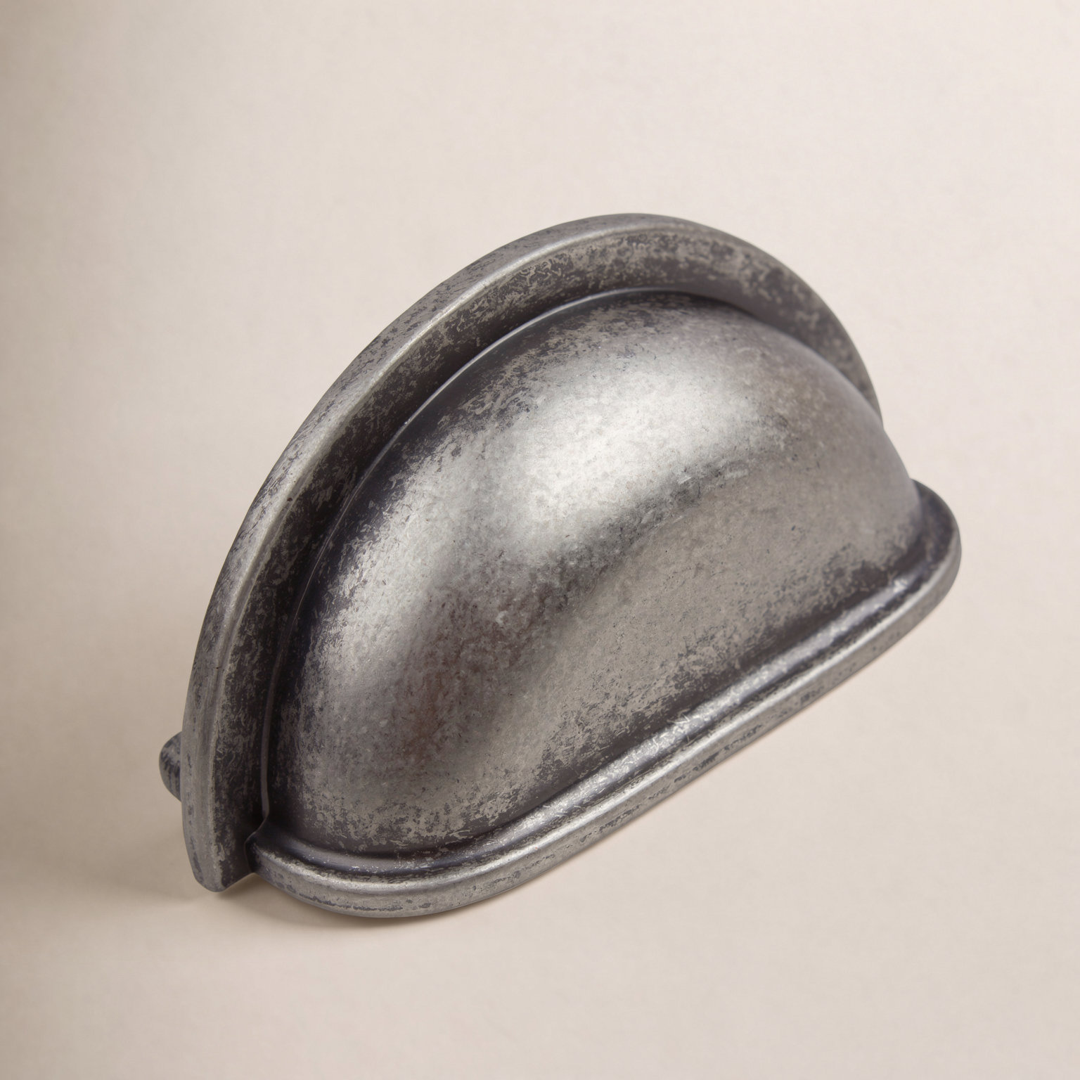Classic Cup Bin Cabinet Pull, Weathered Nickel