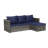 5 Piece Outdoor Patio Sectional Couch Sofa Conversation Furniture Sets with Chair,  Glass Top Coffee Table & Cushion,Sectional Sofa, Loveseat-1626584605