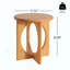 Table de bout ronde en bois de pin - Table d'appoint géométrique moderne à pieds croisés