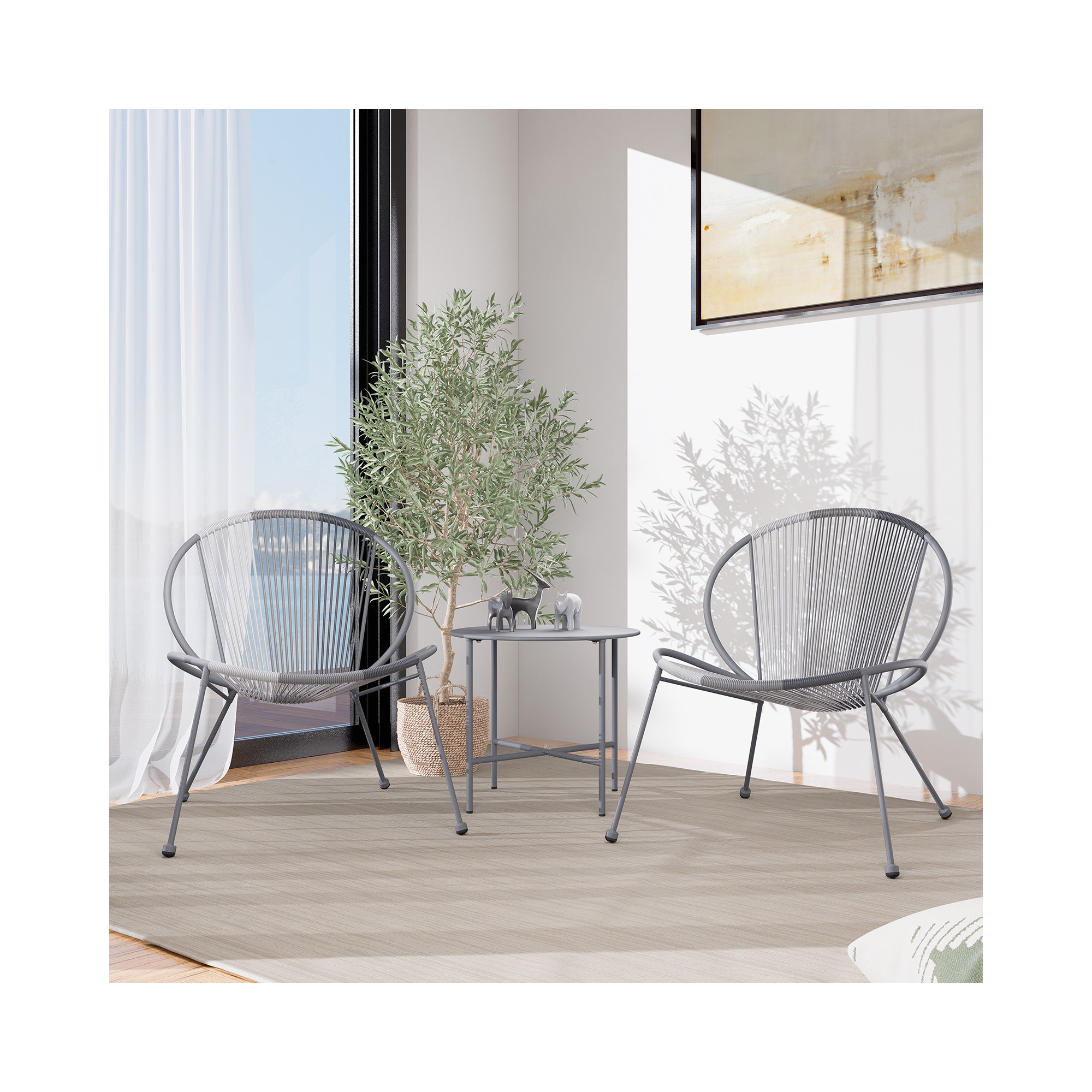Halcott 2 - Person Patio Conversation Set, Gray