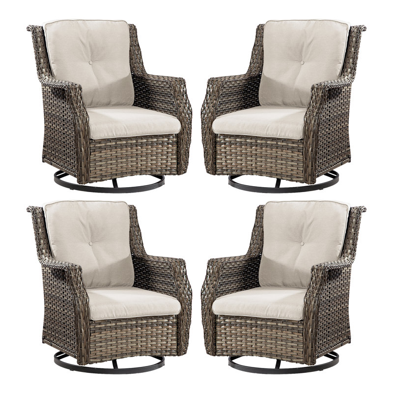 Chaise longue d'extérieur en osier Nicolina, Beige