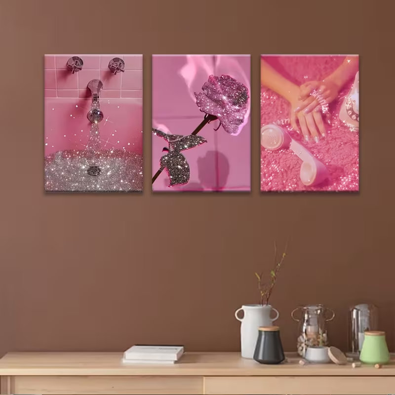 3 Piece Wrapped Canvas Wall Art, 30 cm H x 60 cm W
