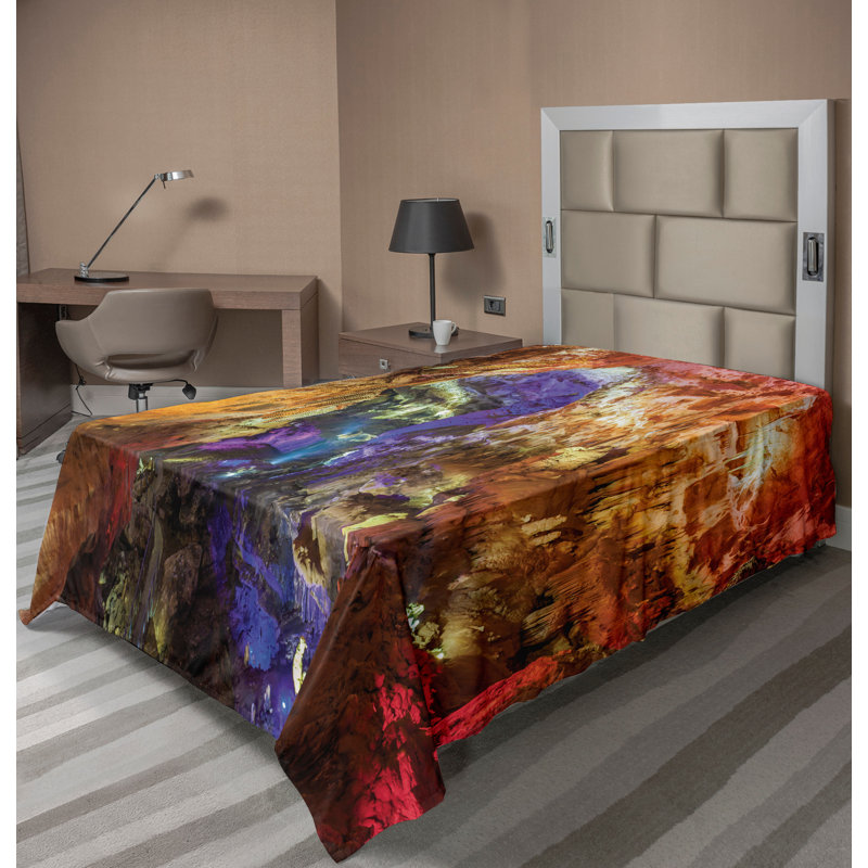 Multicolore Ambesonne, Drap plat pour lit simple
