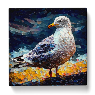 Seagull Neo-Impressionism - Wrapped Canvas