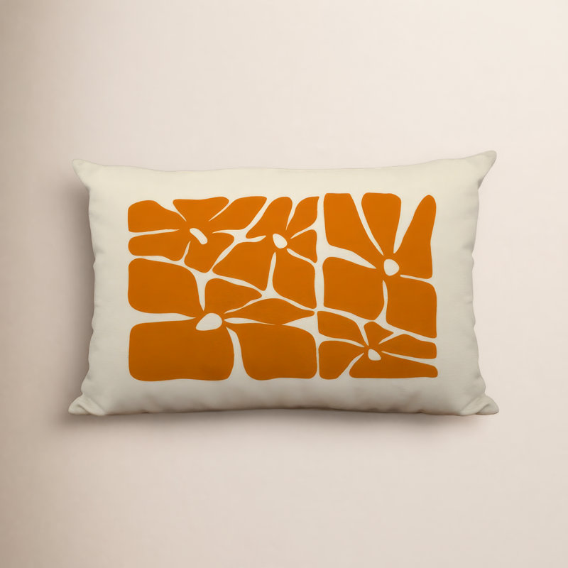Housse et insert de coussin rectangulaire en polyester pour l'intérieur et l'extérieur, Orange