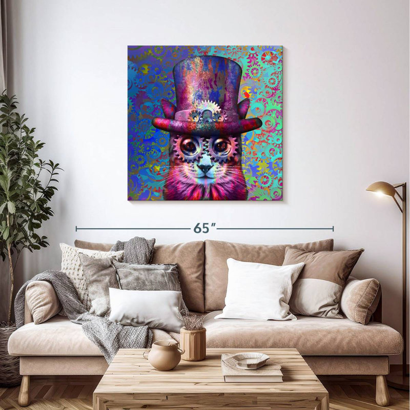 Brampt Steampunk Cogs Cat, 39" H x 39" W