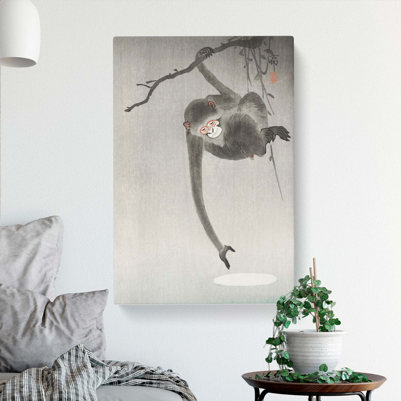 Monkey by Ohara Koson - Wrapped Canvas, 76cm H x 50cm W x 3cm D