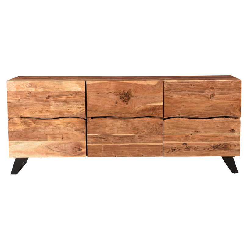 Morrell 71'' Solid Wood Sideboard, Black/Brown