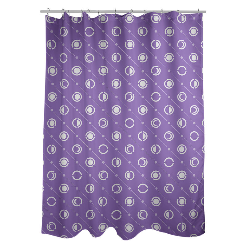 Rideau de douche à phases simples classic moon Noira Gothard, Mauve foncé / blanc