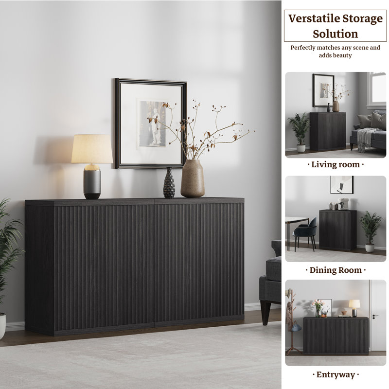 Armoire d'appoint avec tablettes réglables Cesiro, Aulne gris foncé, 1