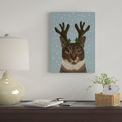 " Calico Cat And Antlers " by Fab Funky