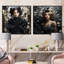 Ensemble de 2 décorations murales en coton noir et blanc Couture-102587242-102587245