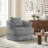 Oversized Upholstered Convertible Accent Barrel Chair-1364856241