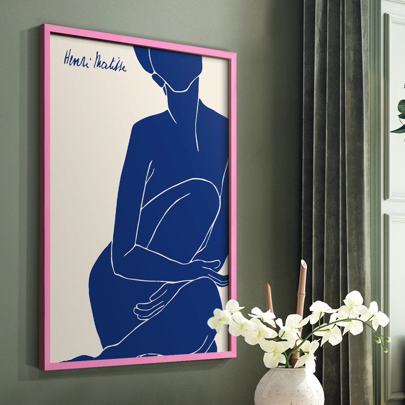 Matisse DI, reproduction encadrée - bois massif, H 10 po x l 8 po, Rose