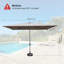 Parasol de patio rectangulaire avec fonction de levage à manivelle et d'inclinaison, gris (base non incluse)-627880716