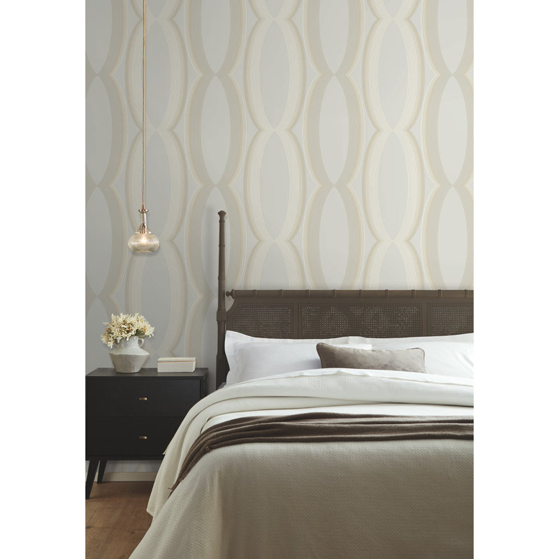Progression Ogee Geometric Shapes Roll, Blonde