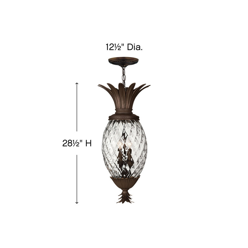 Plantation 4 Light Outdoor Hanging Lantern, Bronze