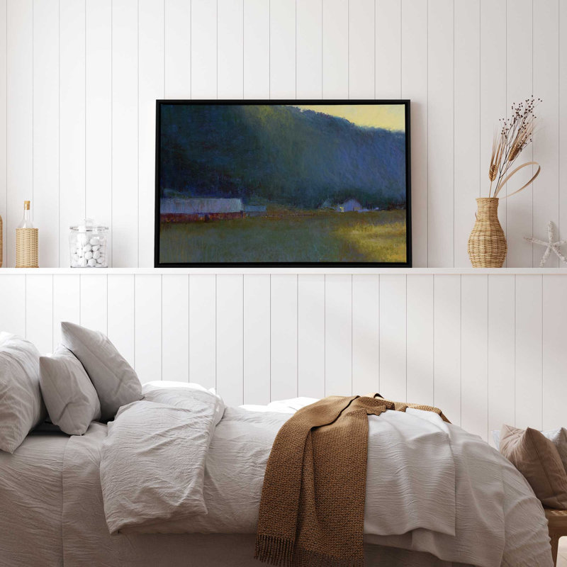 Impression sur toile Riverside Journey, H 14 po x l 20 po x P 1,75 po, Cadre flottant noir satiné