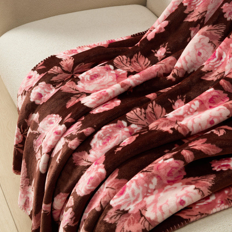 Couvertures en molleton doux Betsey Johnson, Grand lit, Jardin floral rose