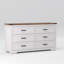 Commode double à 6 tiroirs avec panneau supérieur rustique Emryss-1650728881