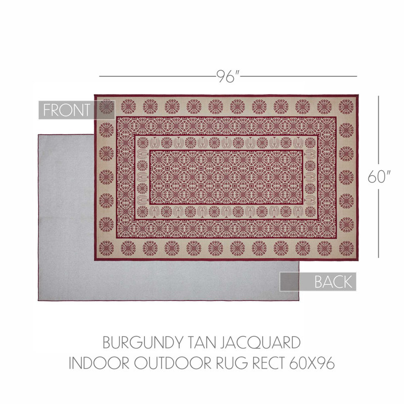 Custom House Washable Geometric Indoor / Outdoor Rug, Rectangle 5' x 8'