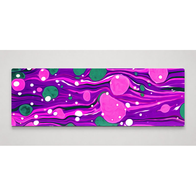 Abstrait mauve abstrait - art mural sur toile panoramique, 60" W x 20" H