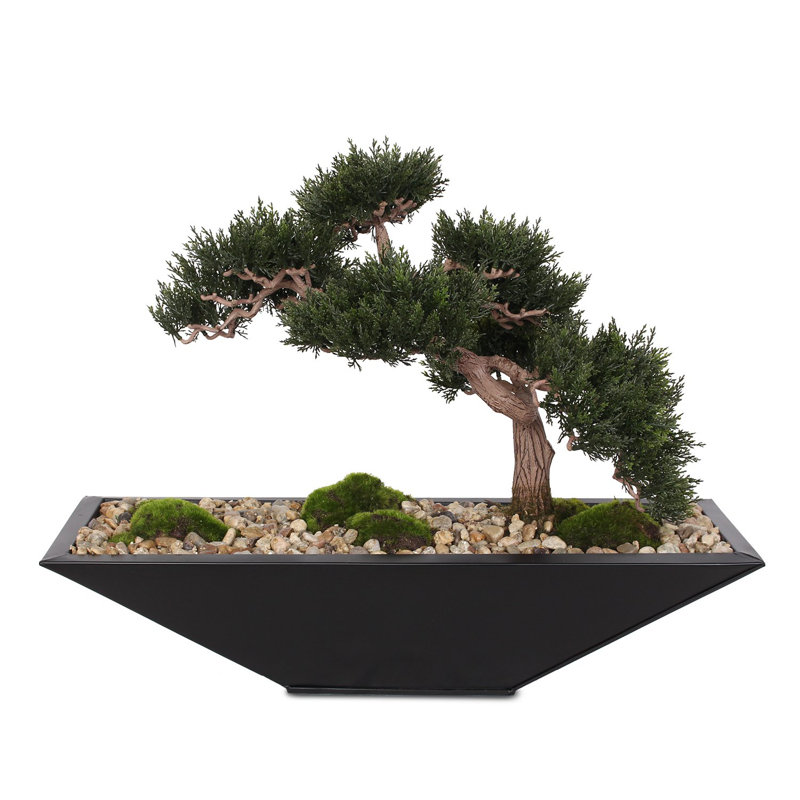 17'' Faux Bonsai Plant in Metal Pot