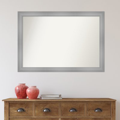 Flair Polished Nickel Bathroom Vanity Non-Beveled Wall Mirror