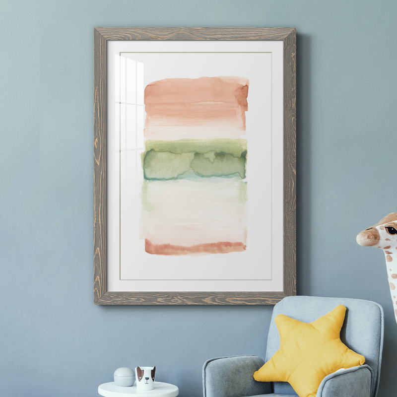 Skye II - Peinture encadrée sur papier, Cadre en papier gris, H 31,5 po x l 23,5 po x P 1,5 po