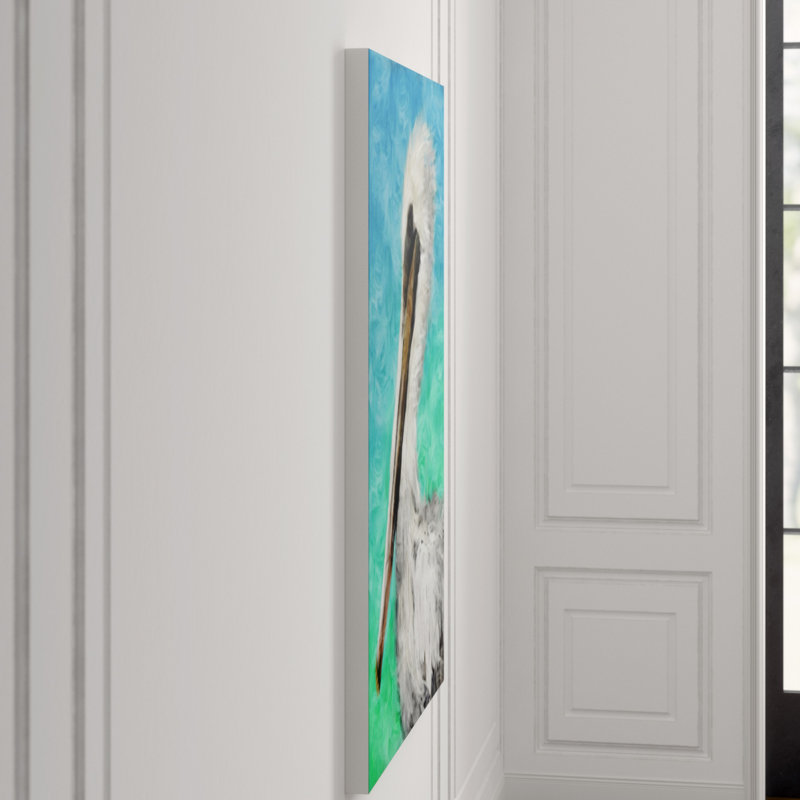 Pelican par Emma Brooks - Peinture, H 60 po x l 40 po x P 1,5 po, Couche de verre