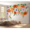Adhésif mural pelez et collez - fleur abstraite orange
