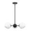 Lustre 3 lumières Stoll noir mat avec verre opale