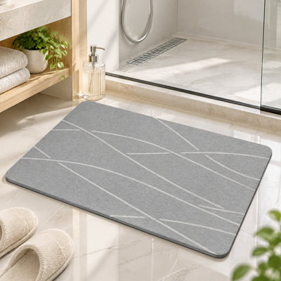 Stone bath mat, quick dry for bathroom, diatomaceous earth shower mat, large super absorbent fast drying stone bath floor mat, easy to clean