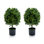 Ensemble de 2 boules à topiaire artificielle 20 pouces avec 2 arbres à fruits artificiels avec fruits et pot