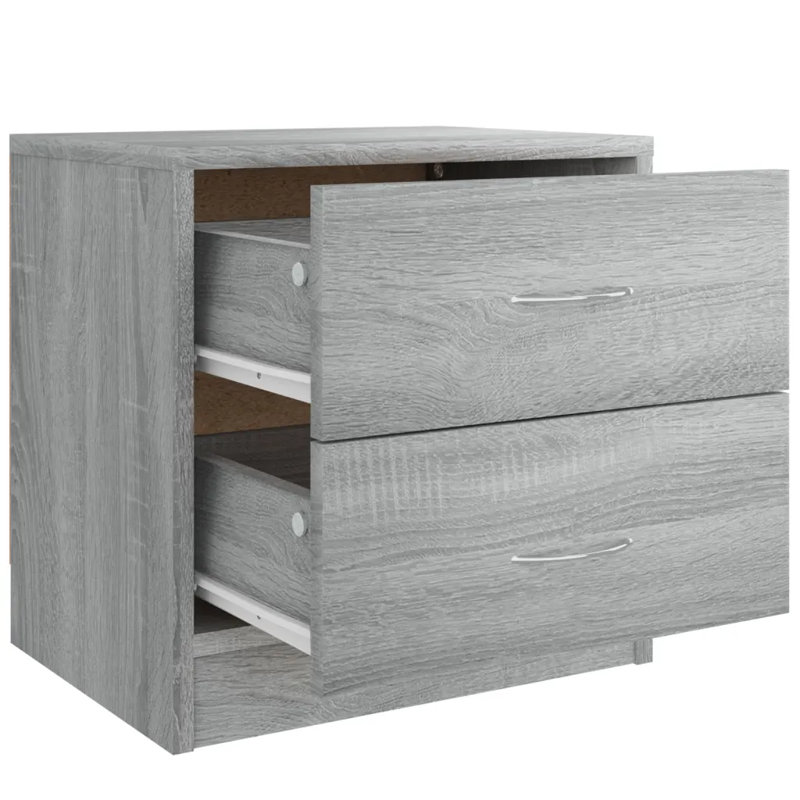 Alfredia Manufactured Wood Bedside Table, Grey sonoma