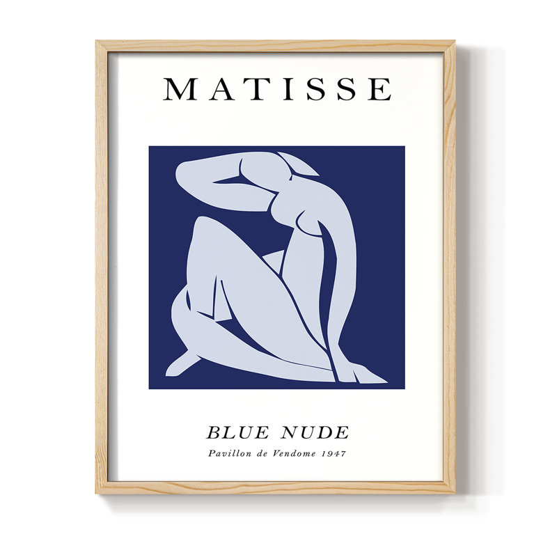 Matisse CCXCVII, reproduction d'art encadrée - bois massif, Naturel, H 11 po x l 9 po