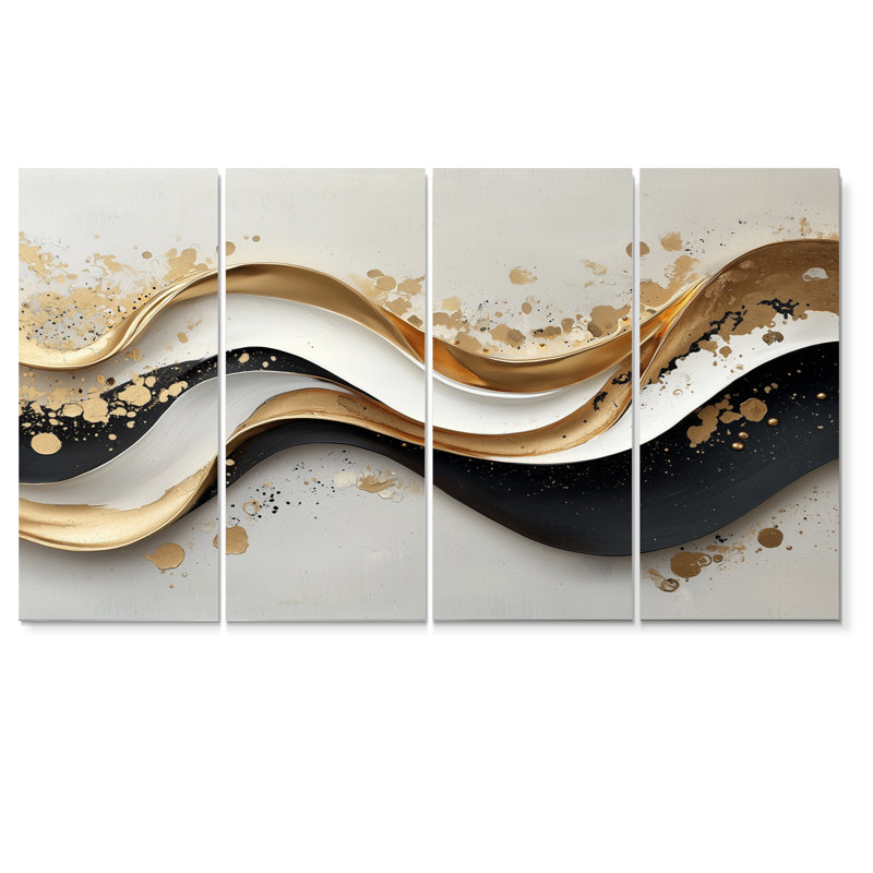 Art moderne abstrait sur toile, 4, H 28 po x l 48 po
