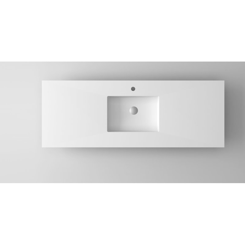 Plateau de meuble-lavabo simple 60 po, Blanc mat