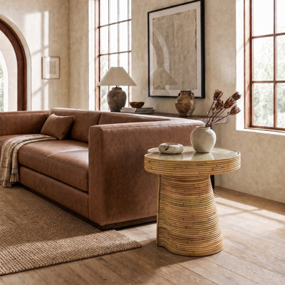 Table d'appoint courte en rotin Nile