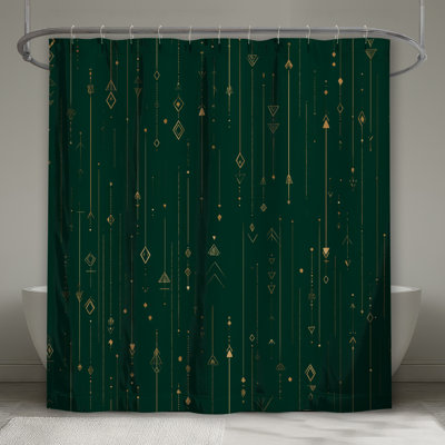 Rideau de douche à formes géométriques - Décoration de salle de bain abstraite Art déco