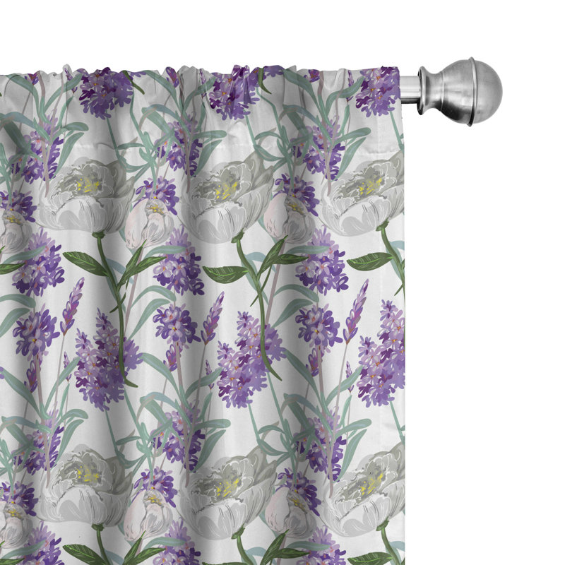 Botanical Semi-Sheer Rod Pocket Sliding Panels, 28" x 63"