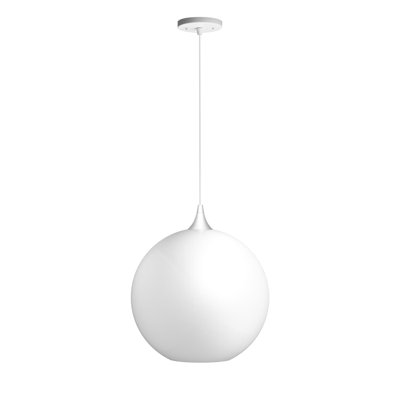 14 in. White Globe Pendant Light