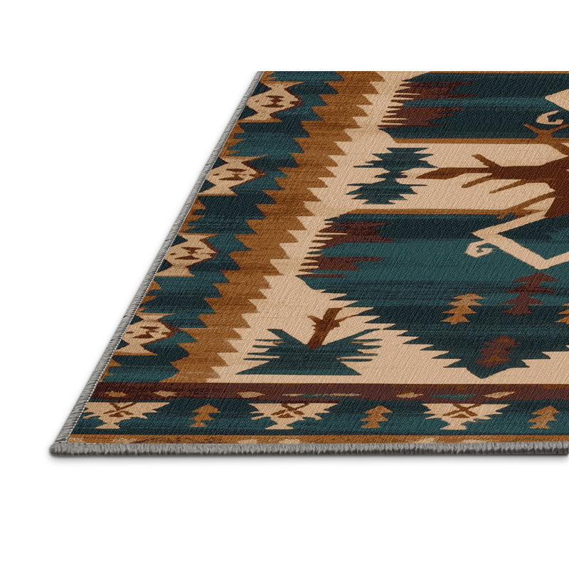  Tapis lavable de style sud-ouest Wapiti, Rectangulaire 7 pi x 10 pi