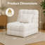 Fauteuil de massage contemporain sans accoudoirs en tissu bouclé avec pétrissage à rouleaux en 2 dimensions, coussin lombaire, pour le salon, blanc-727789630
