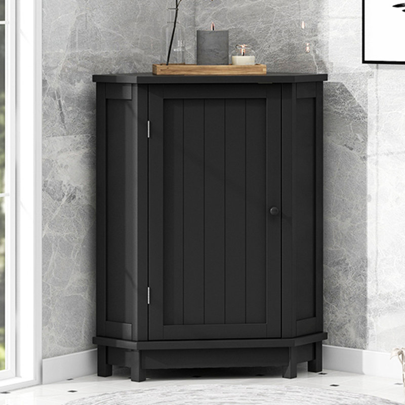 Armoire de salle de bain Armoire de rangement de coin triangulaire avec tablette ajustable, Gris