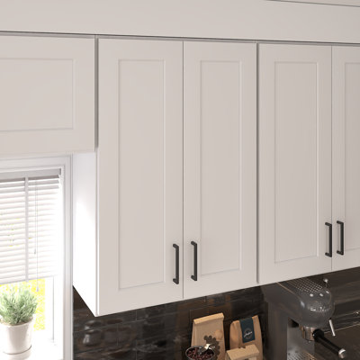 Furinno Shaker Wall Kitchen Cabinet 2-Doors-2 Shelves, Ready to Assemble, 12 D x 24 W x 36 H, White