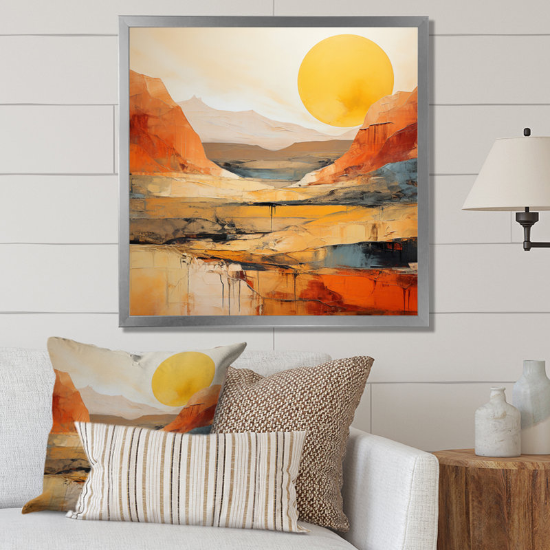 «Bold Landscape Canyon Desert VII», art sur toile Canyon, Argent argent, H 16 po x l 16 po, Picture Framed